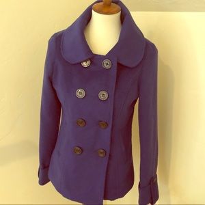 Deep Blue wool pea coat.